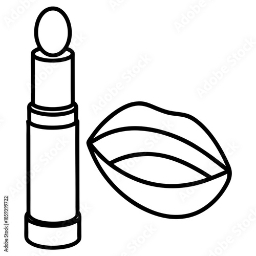 Lip balm line art vector