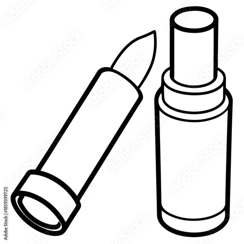 Lip balm line art vector