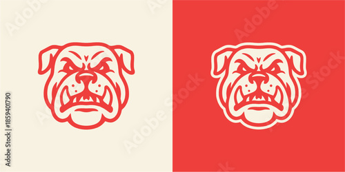 Aggressive Bulldog Head Logo Design.