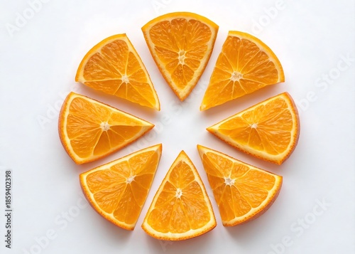 Sliced Orange Pieces In Perfect Circle Fresh Citrus Pattern