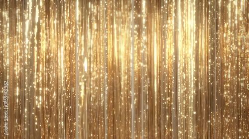 Abstract Golden Tinsel Fringe Curtain Background Moving Video.