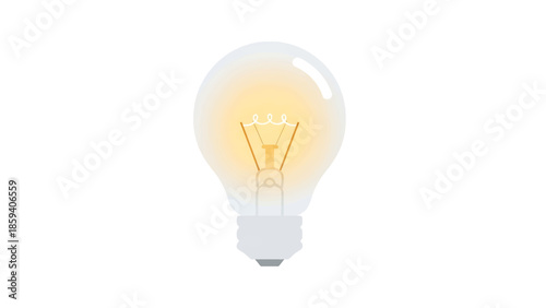A glowing, stylized illustration of a lit light bulb against a white background, symbolizing ideas and innovation. It depicts an incandescent light source