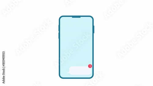 Smartphone with Chat Bubble and Exclamation Mark Notification.