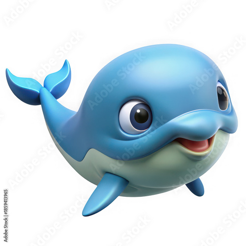 Playful blue dolphin leaping with joy isolated on transparent background