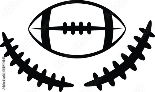 American football with dynamic motion lines on white background