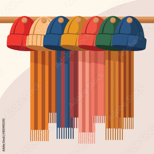Colorful combs with various teeth hanging.