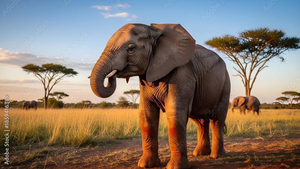 Fototapeta premium Majestic elephant in african savanna