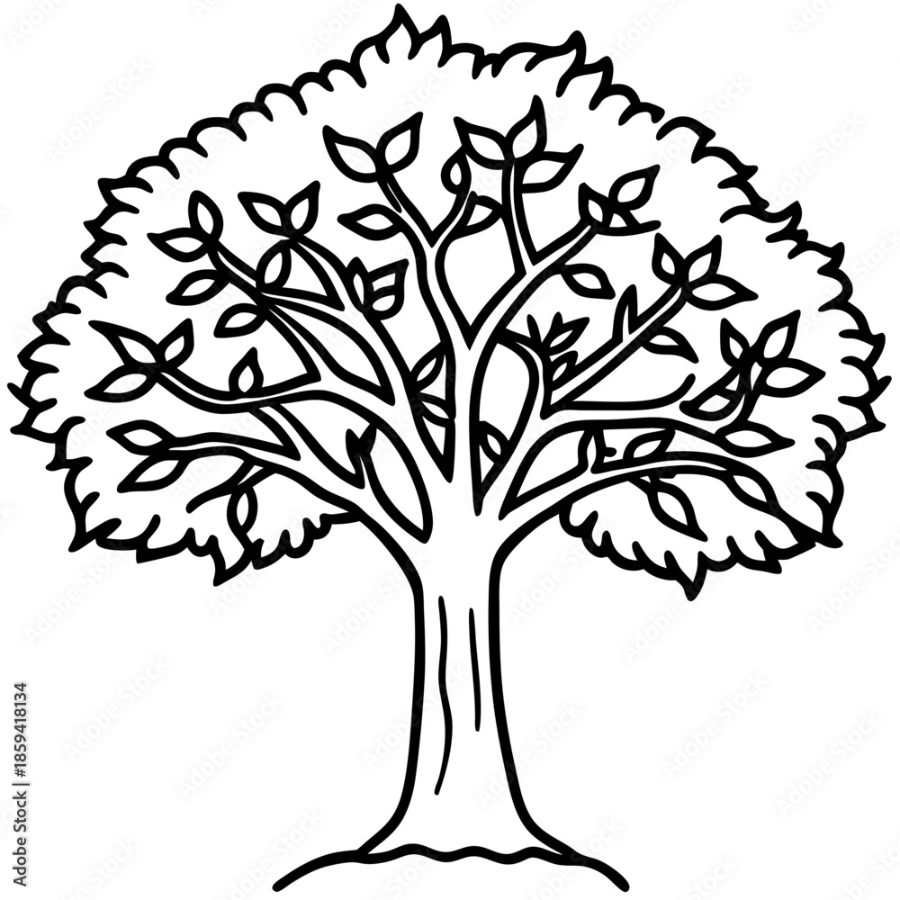 Obraz premium Locust tree line art vector
