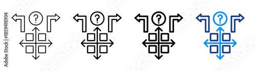 Decision Matrix Icon Different Style Outline Collection Set