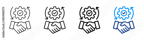 Effective Collaboration Icon Different Style Outline Collection Set