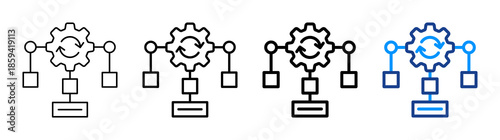 Process Mapping Icon Different Style Outline Collection Set