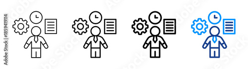 Multitasking Icon Different Style Outline Collection Set
