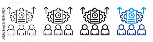 Capacity Planning Icon Different Style Outline Collection Set
