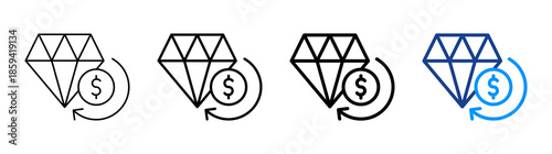 Value Stream Icon Different Style Outline Collection Set