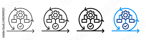 Agile Methodology Icon Different Style Outline Collection Set