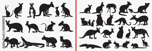 wild animal silhouettes vector, forest animal clipart, wolf fox bear svg, wildlife illustration, nature predator graphics, black animal silhouettes, woodland vector art, animal pose design, wildlife c