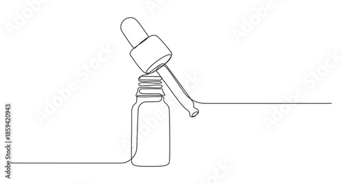 Cosmetic bottles single line vector illustration,4