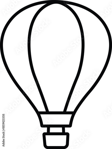 Hot Air Balloon Outline Icon Simple Drawing