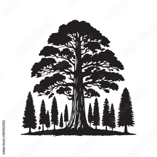 Sequoia Tree Silhouette