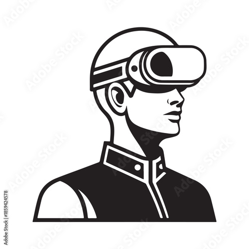 Metaverse Avatar Head Outline Icon Silhouette.