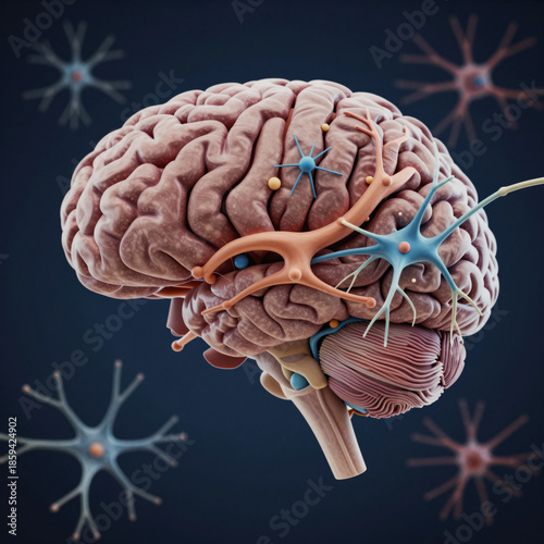 Visualization of child's brain development through neural connections and psychological growth