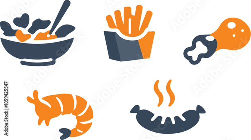 Restaurant Food and Beverage Icon Set