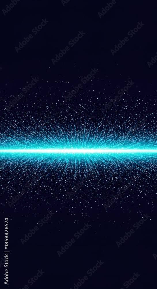 Obraz premium Abstract dynamic background showing expansive blue and cyan sound waves radiating outward from a central point. Modern data signal visualization pattern ,ripple ,concentric ,cyberspace