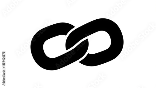 Black Interlocking Chain Links Symbol connection