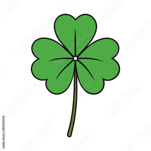 A fresh green lucky clover leaf symbolizing fortune, hope, and nature’s charm, perfect for St. Patrick’s Day themes, good luck designs, and cheerful spring visuals.
