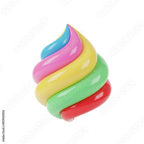Colorful Swirled Ice Cream Cone Toy.