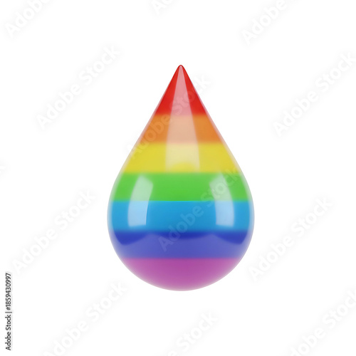 Rainbow Colored Teardrop Shaped Object.