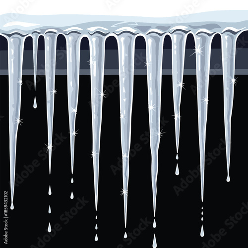 icicles hanging from a surface.