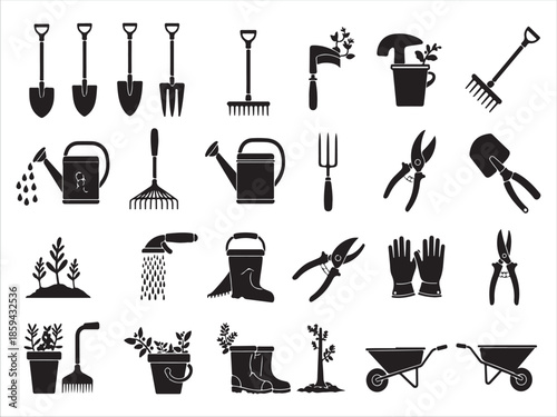 Garden Tools Collection for Gardening and Plant Care