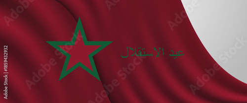 Happy national day of Morocco. Classic national country map with Morocco flag vector illustration