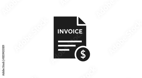 Invoice icon with dollar sign representing financial transactions and payment requests