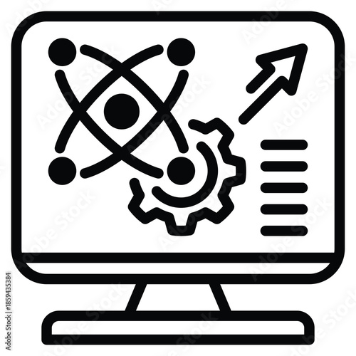 Advanced Placement (AP) Science Subjects Icon Line Vector Illustration