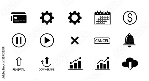 Collection of essential user interface icons for website and app design versatility