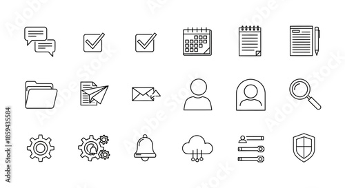 Collection of essential user interface icons for web and application design needs