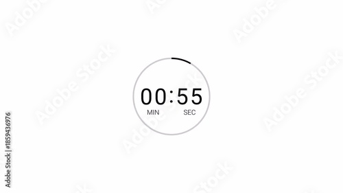 One minute Sliding Countdown Timer Animation, One Minute 60 to 0 Seconds Countdown Video,One Minute Sliding Countdown Timer, 60 Second digital Clock Animation, Scrolling Numbers on Black Background. 
