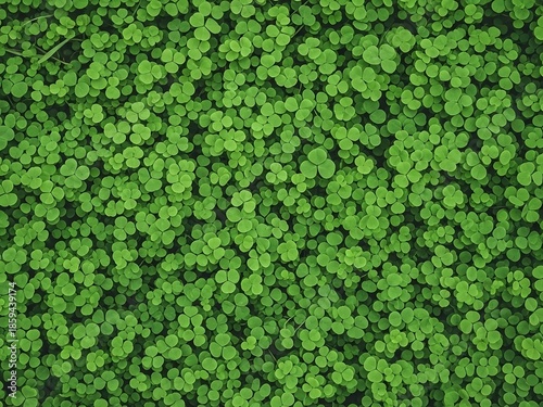 Full Frame Green Clover Carpet Texture Nature Background for Spring Themes