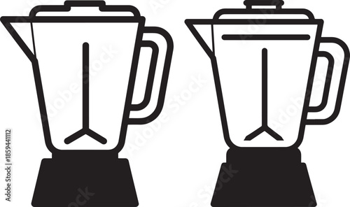 Blender icon set two styles of kitchen appliance outline graphics