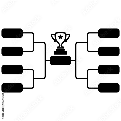 simple lineart team bracket tournament design template