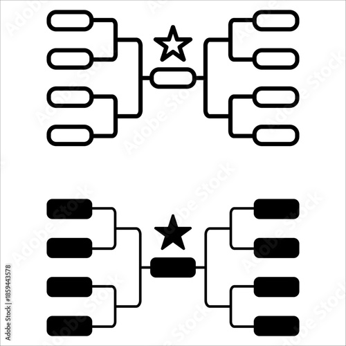 Stock vector illustration of tournament bracket icon and champion for winner
