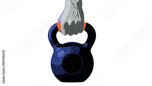 Hand holding kettlebell for fitness and strength training