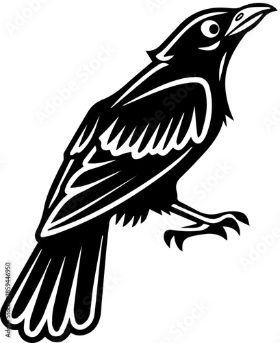Minimalist Songbird Silhouette Vector Illustration - Nature and Wildlife Icon