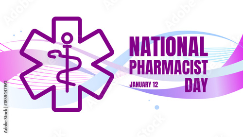 National pharmacist day banner, january 12, banner - vector illustration