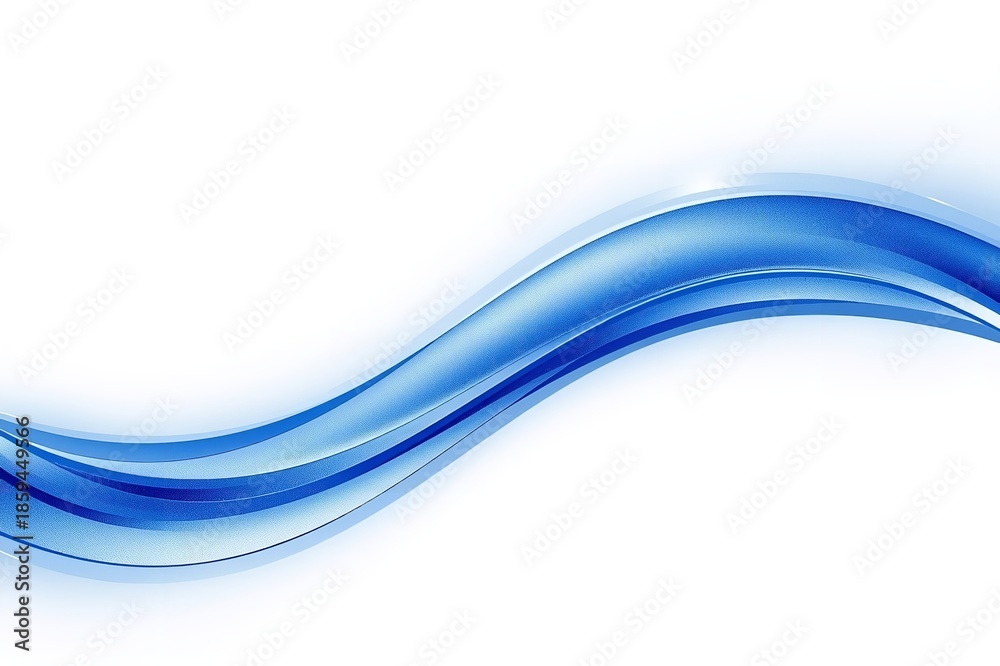 Fototapeta premium A blue wave design element on a white background for modern digital projects