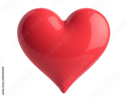 A red heart-shaped object placed on a white background, ideal for designs and compositions