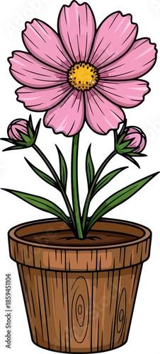 gentle blooms promise nurturing growth, infusing spaces with illustrated serenity, vector isolated on transparent background