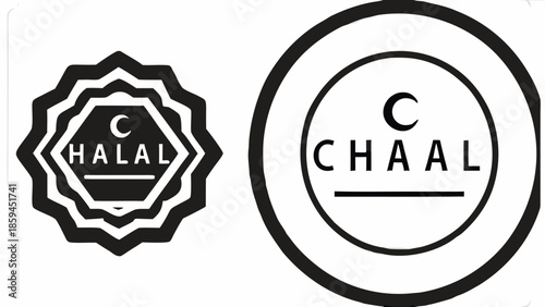 Halal and Chaal certification logos for food products